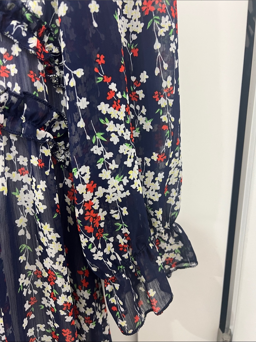 Amazon Essentials Navy Floral Ruffle Midi Dress - Picture 4 of 12